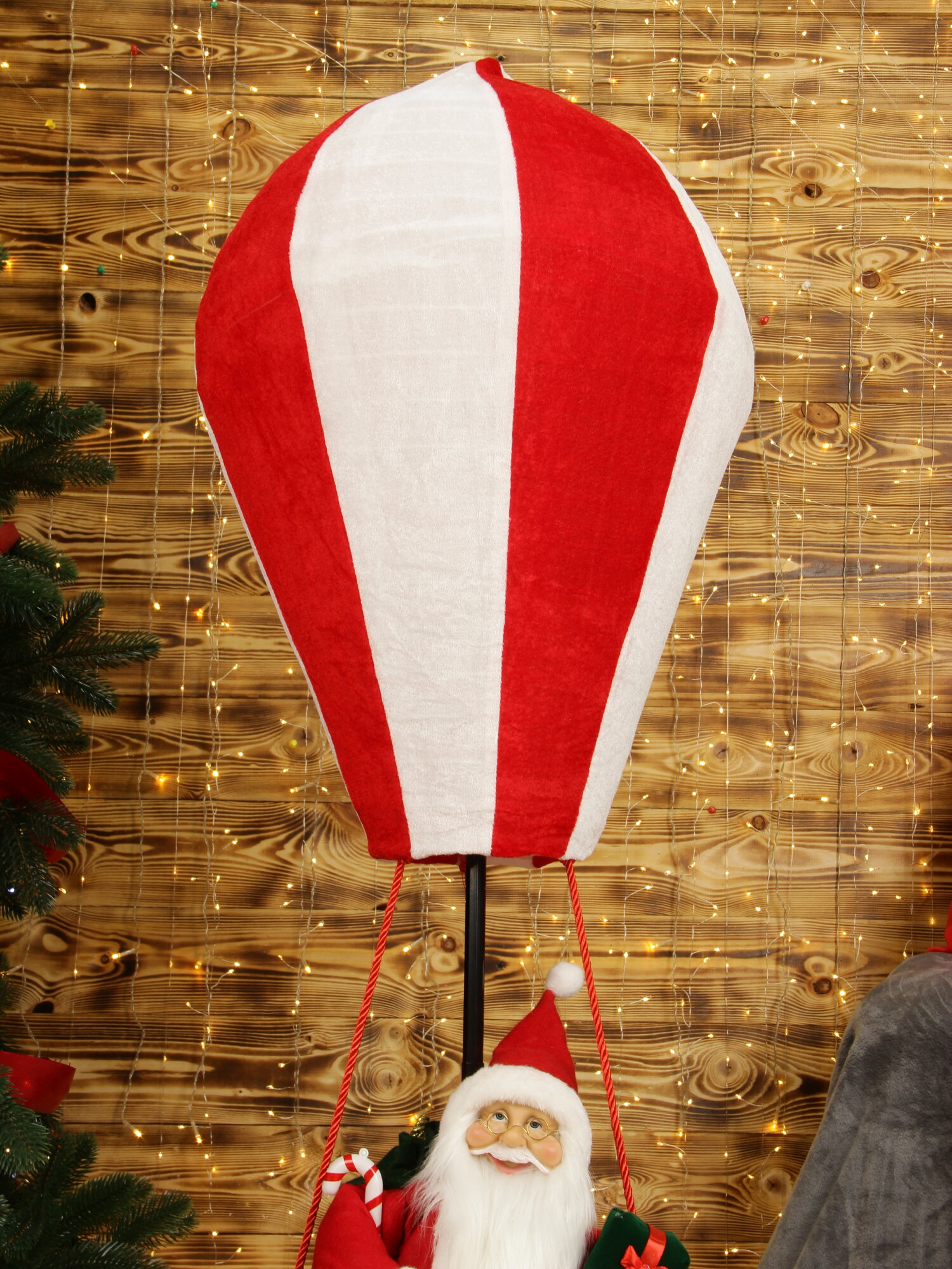 Дед мороз под елку красный, 110см, на воздушном шаре — фото 1