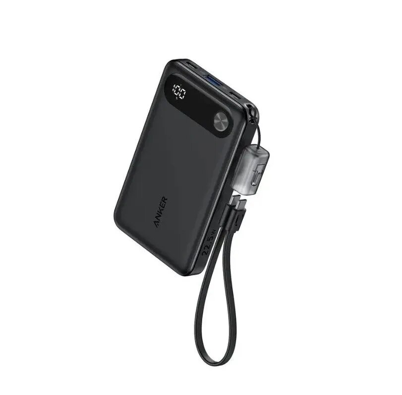 ANKER Дополнительный аккумулятор с кабелем USB-C 10000 mAh 22.5W Черный (A1257P21)