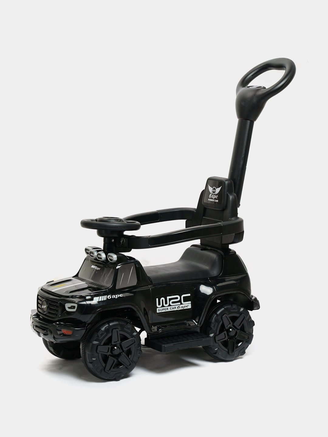 Детская машинка-толокар, с родительской ручкой, модель F1 - Черный