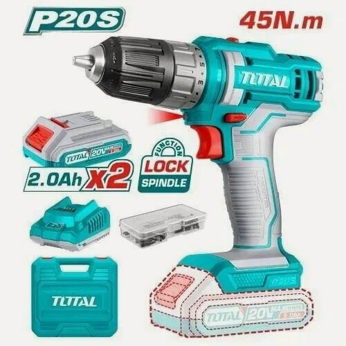 Изображение товара Дрель-шуруповерт TOTAL TDLI200528 2.0Ahx2 400-1500 об/м