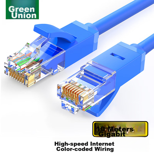 Lulian Cat6 Ethernet Cable, Gigabit High-Speed Network Broadband Cable, Cat6 Home Computer Laptop Router Monitoring Cable, CAT6 8-Core Twisted Pair Patch Cord, Blue, 10 Meters