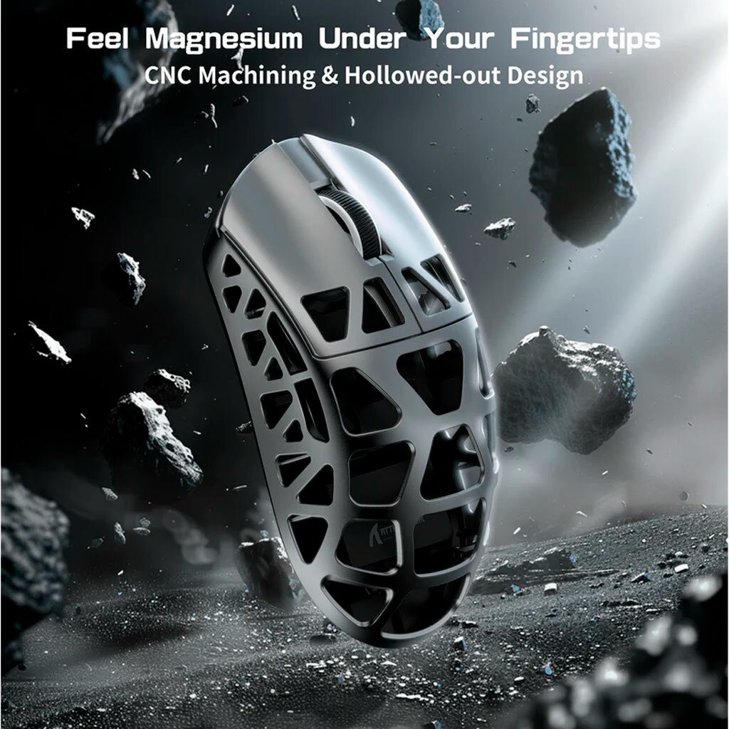 Мышь Attack Shark R3 Titanium Grey серебристый USB, Радиоканал, Bluetooth — фото 1