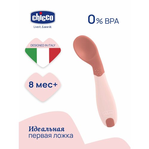 Первая ложка Chicco Baby s First Spoon 8м розовая 549₽