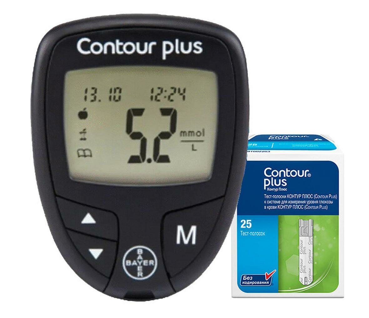 Картинки Набор: Глюкометр Contour Plus и Тест-полоски №25, в комплекте чехол, прокалыватель, ланцеты