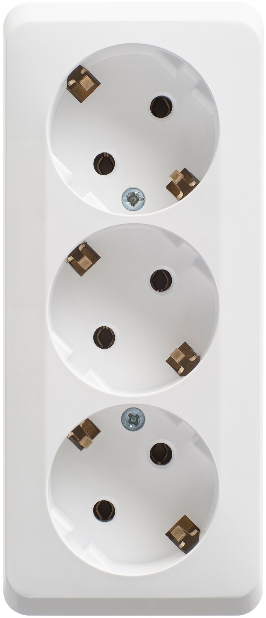 Тройная розетка с заземлением O/У 16А 250B, Белый, Pa16-011b Этюд Россия Systeme Electric