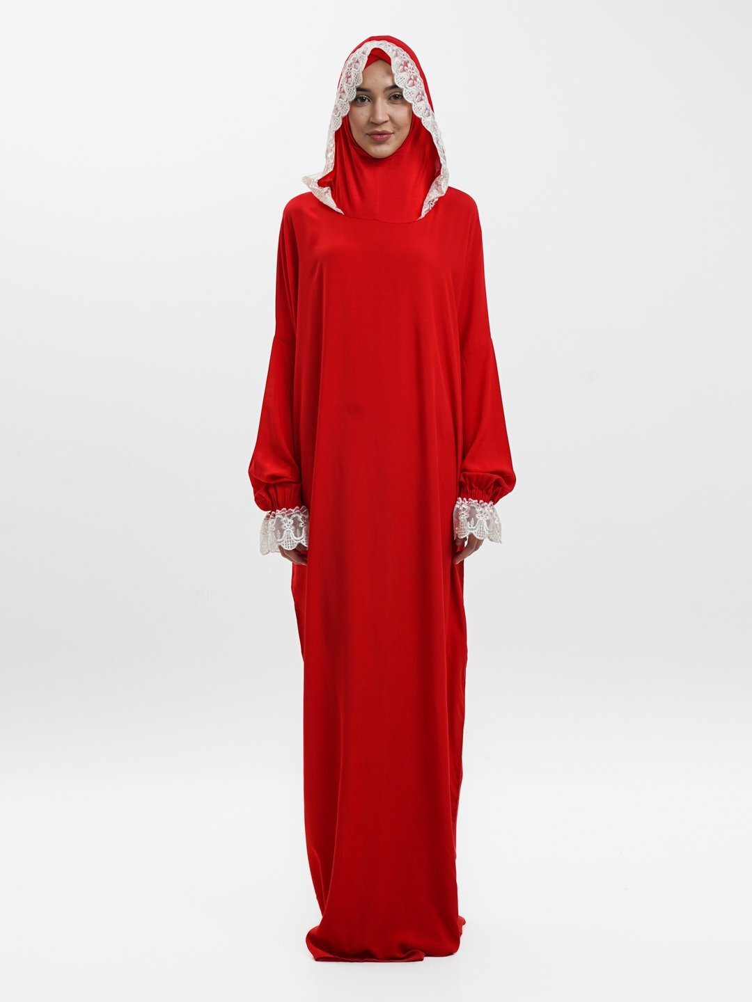 Халат , размер 44-54, красный — фото 1