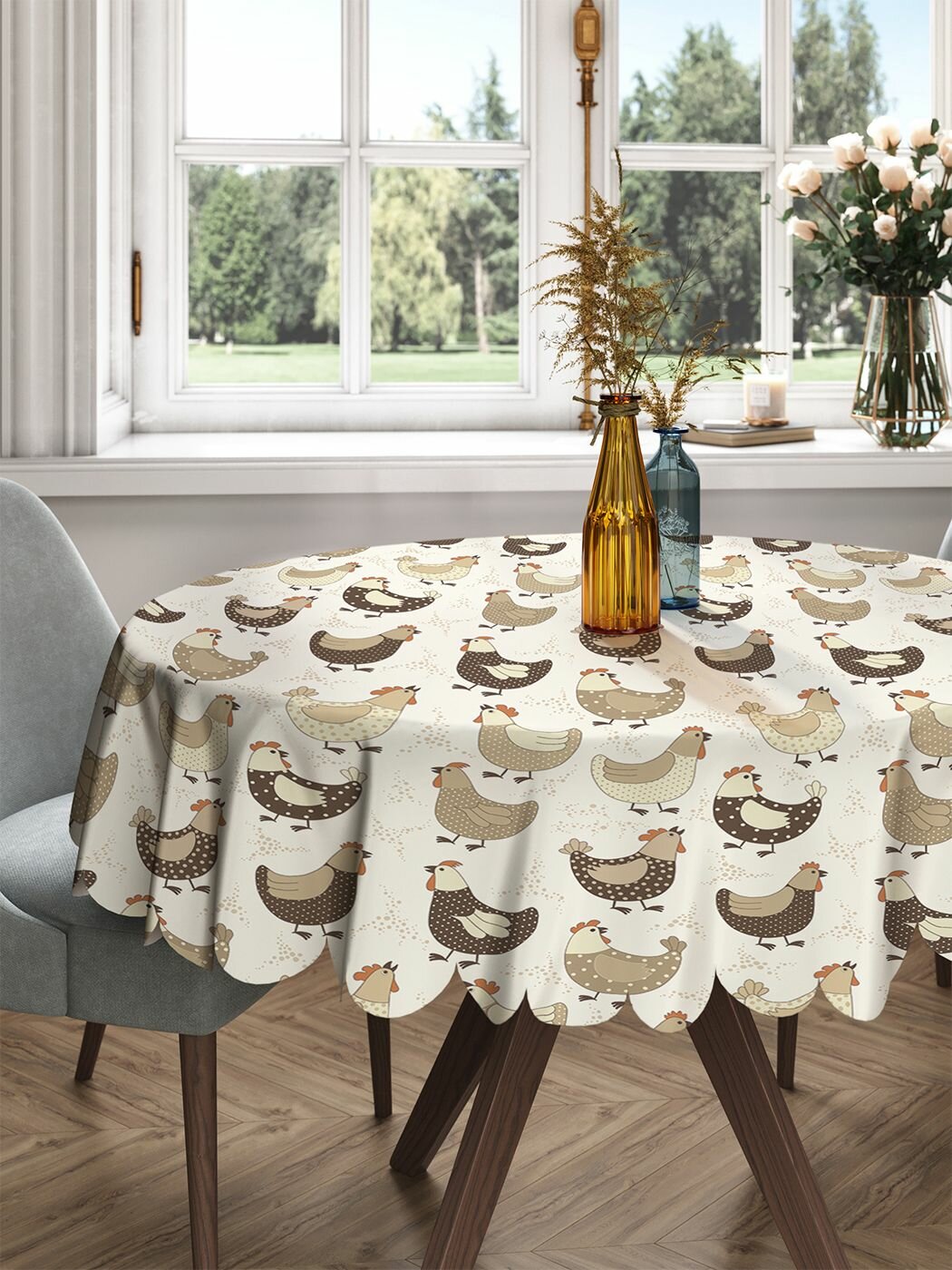 Скатерть на круглый стол с рисунком 