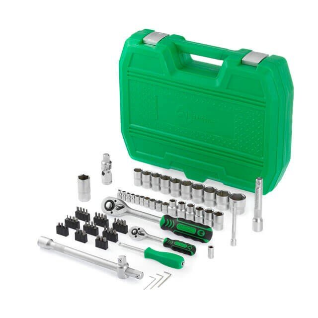 Набор инструментов INTERTOOL 72ед, 1/2" и 1/4"