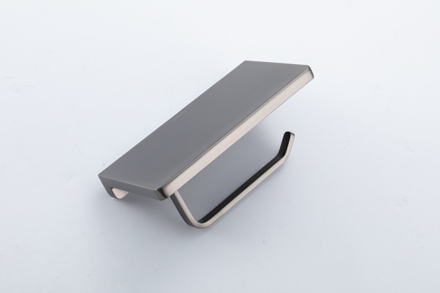 Держатель туалетной бумаги Gappo G30803-9, оружейная сталь, с полочкой — фото 1