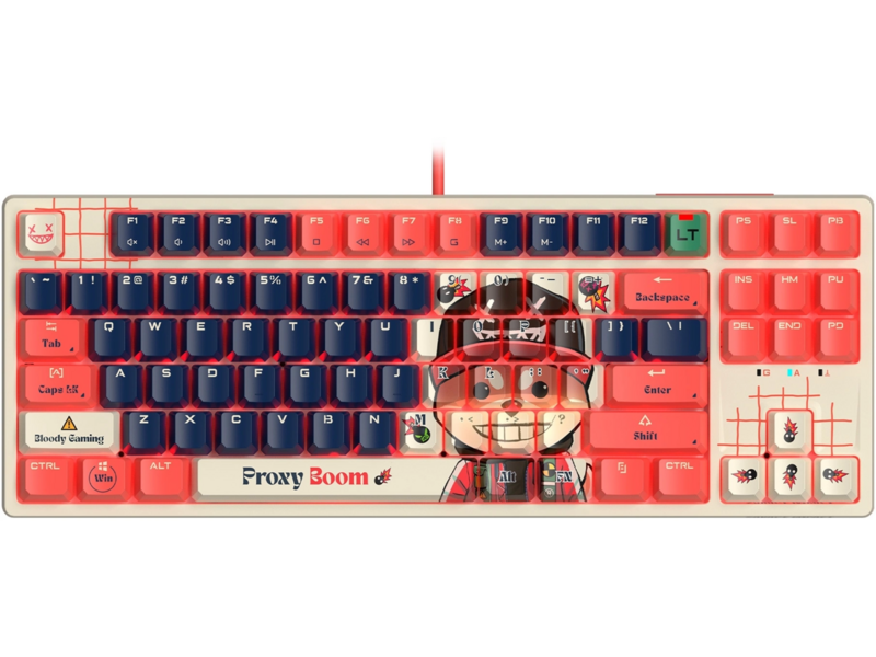 Клавиатура Bloody AT87 Proxy Boom механическая бежевый/красный USB for gamer LED (AT87)