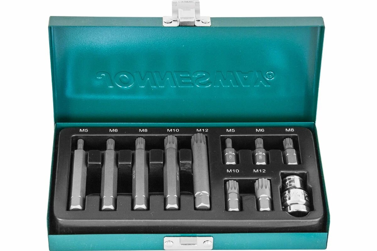 Набор бит звездочек биты SPLINE набор звезд TORX М профиль для автомобиля биты со вставками М5-М12 30-75 мм S29H4111S JONNESWAY