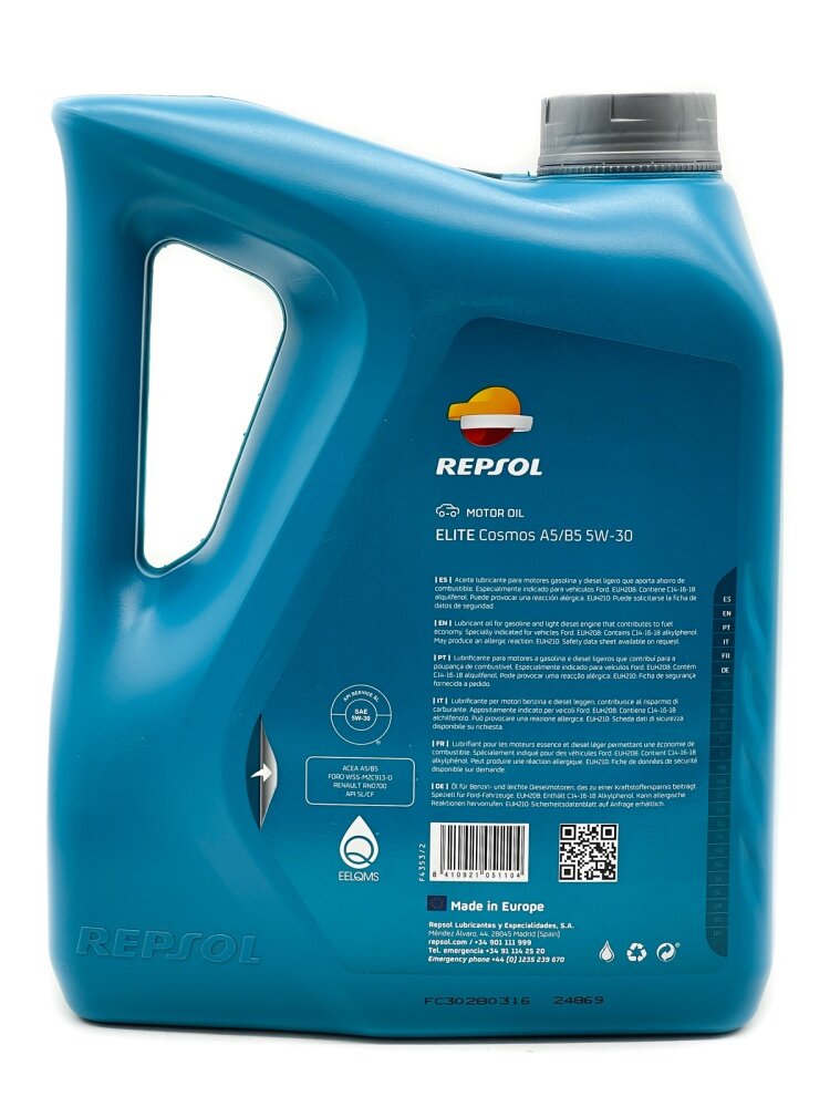 Repsol RP ELITE COSMOS A5/B5 (COSMOS F FUEL ECONOMY) 5W30 (4л) 6108/R/60245/R — фото 1