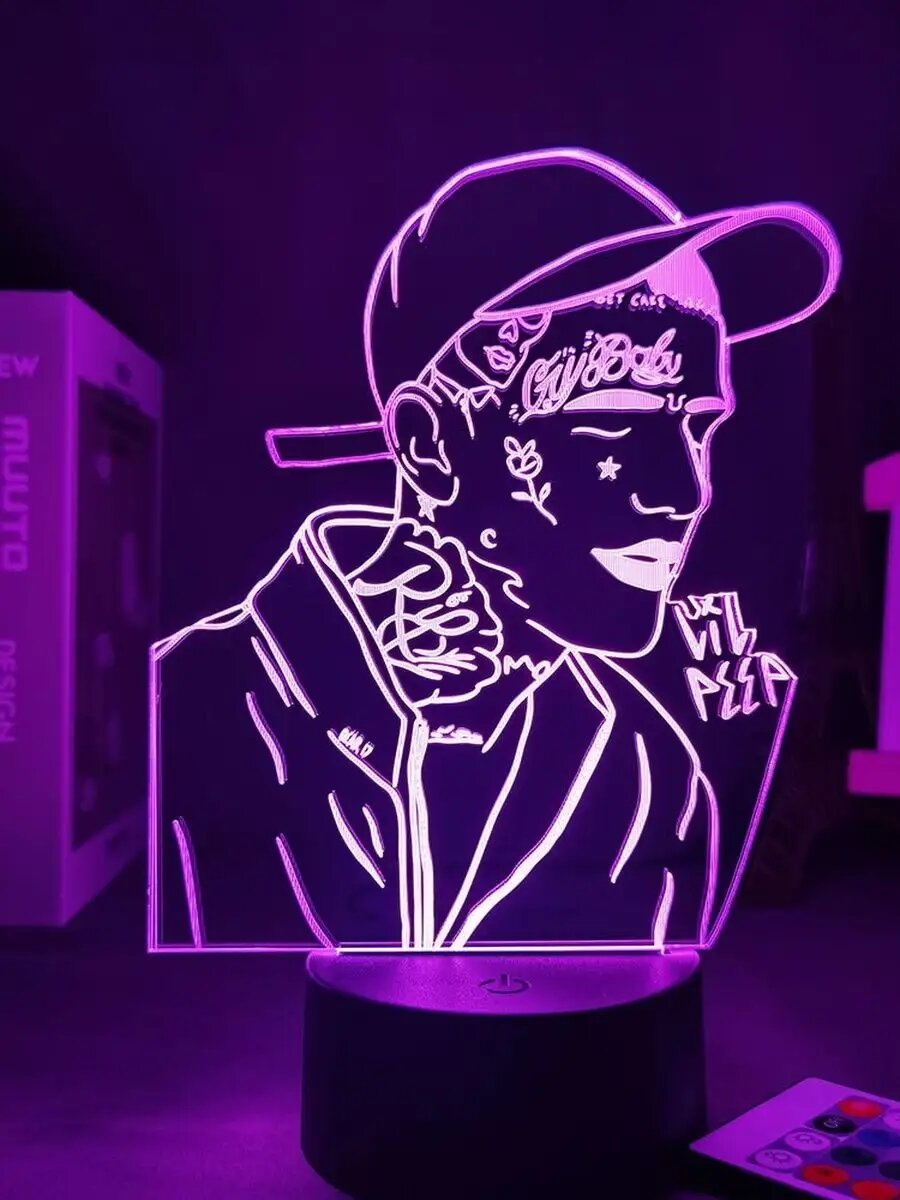 Ночник Лил Пип - Lil Peep, Идеальный подарок для создания атмосферы