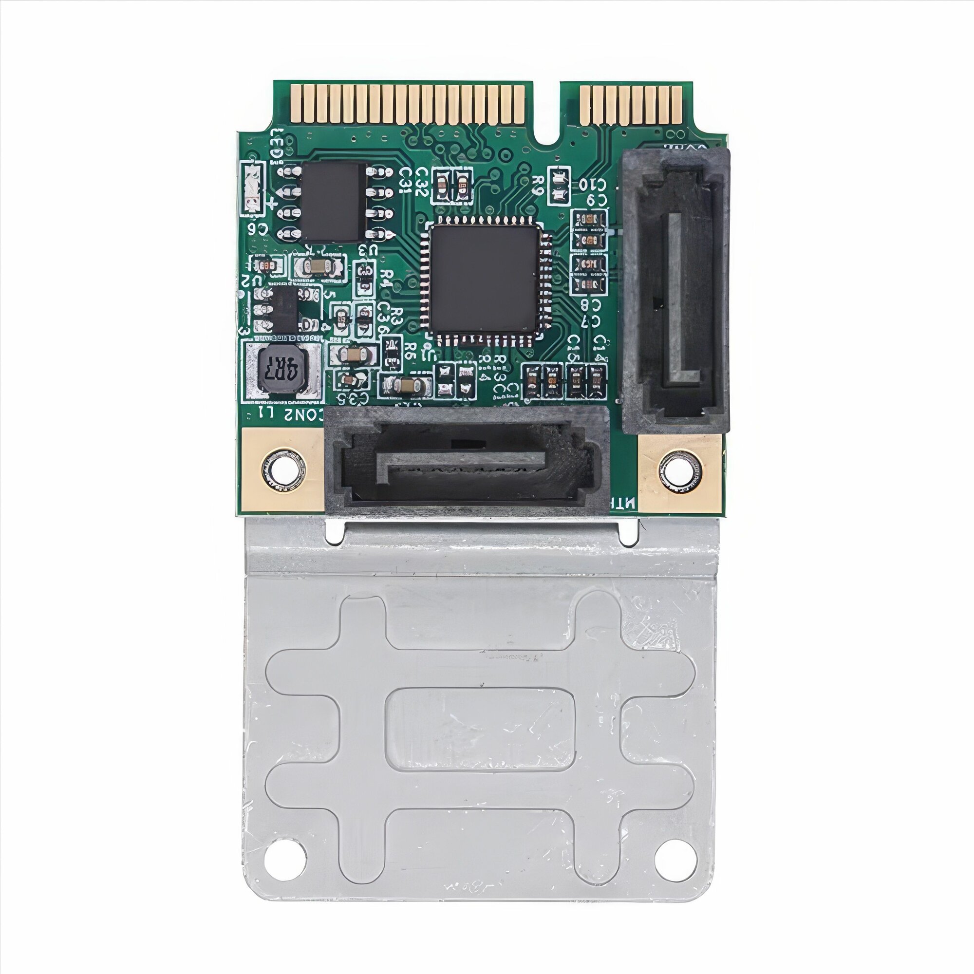 Двухпортовая плата расширения mini PCI - SATA III (3.0), с кабелями