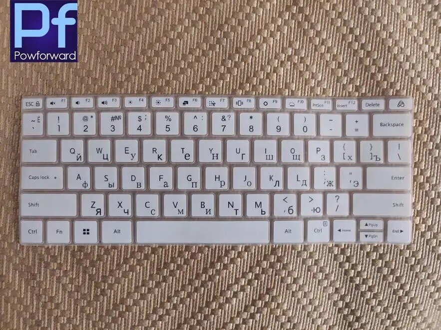 Изображение Чехол для клавиатуры Xiaomi Book Pro 14 силиконовый Powforward, Russian Black