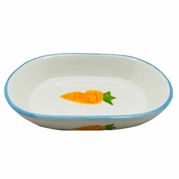 Миска для грызунов/ежиков  белая керамическая 100мл с морковкой