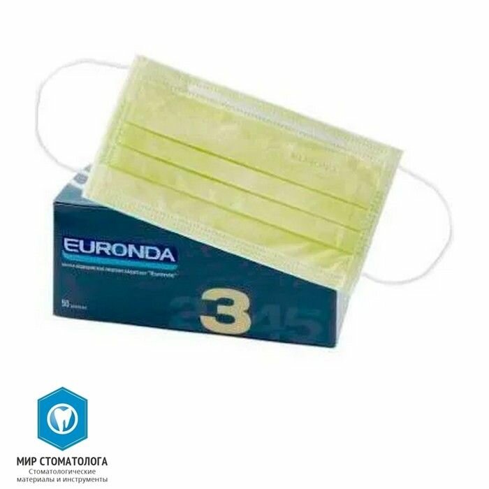 Маски EURONDA трехслойные лайм