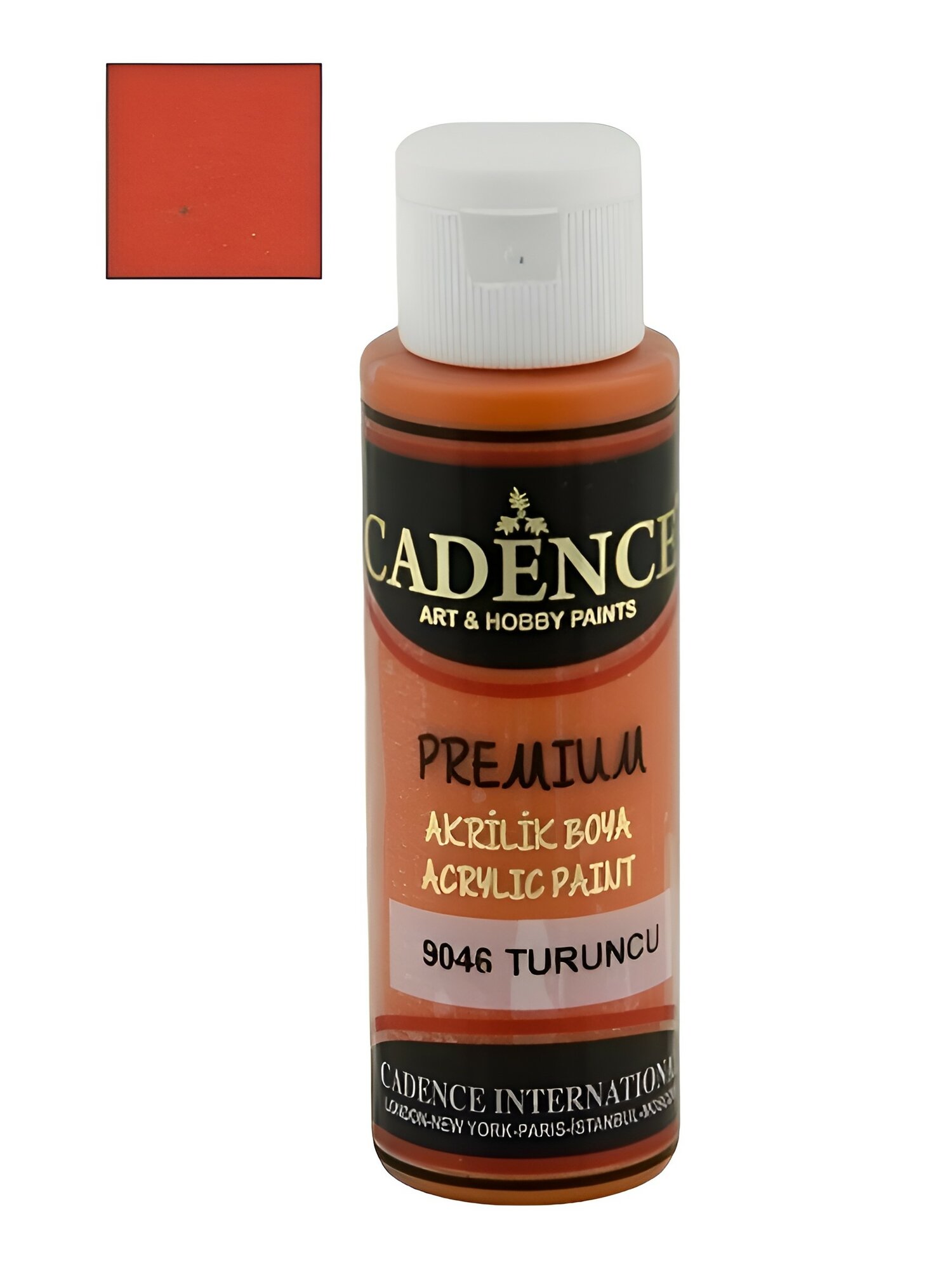 Акриловая краска Cadence Acrylic Premium Paint, 70 мл. Orange-9046