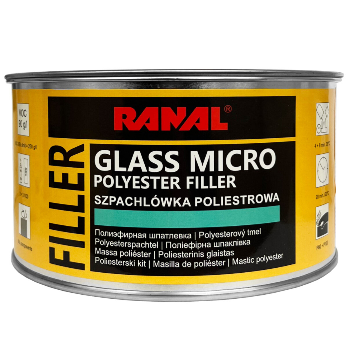 Шпатлевка со стекловолокном GLASS MICRO RANAL (1,7кг)