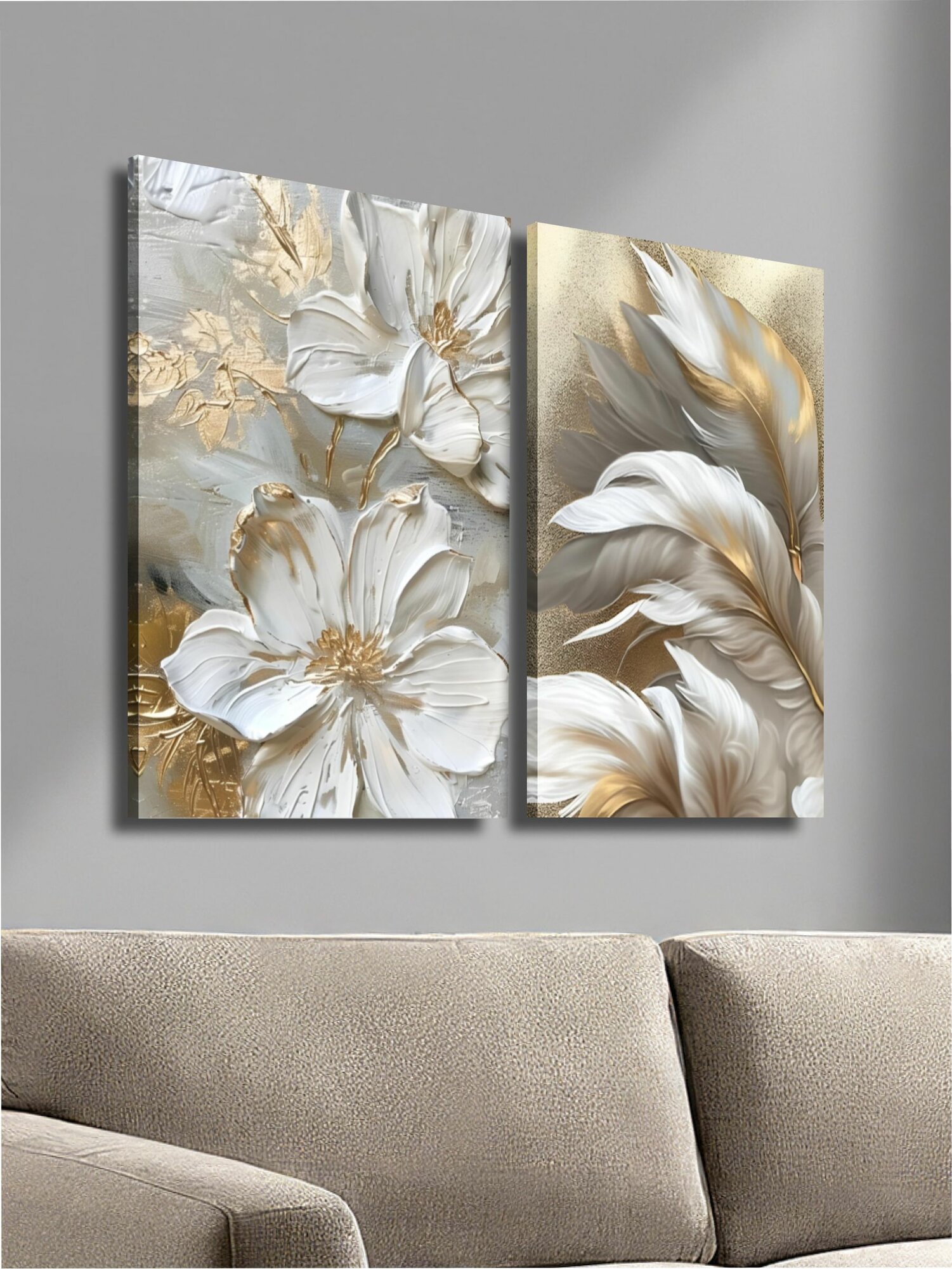 Картина Нежные штрихи модульная галерейная 50x70см 2шт.