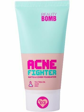 Beauty Bomb Тональный крем для подростков ACNE FIGHTER" тон Shade 03, 25 мл