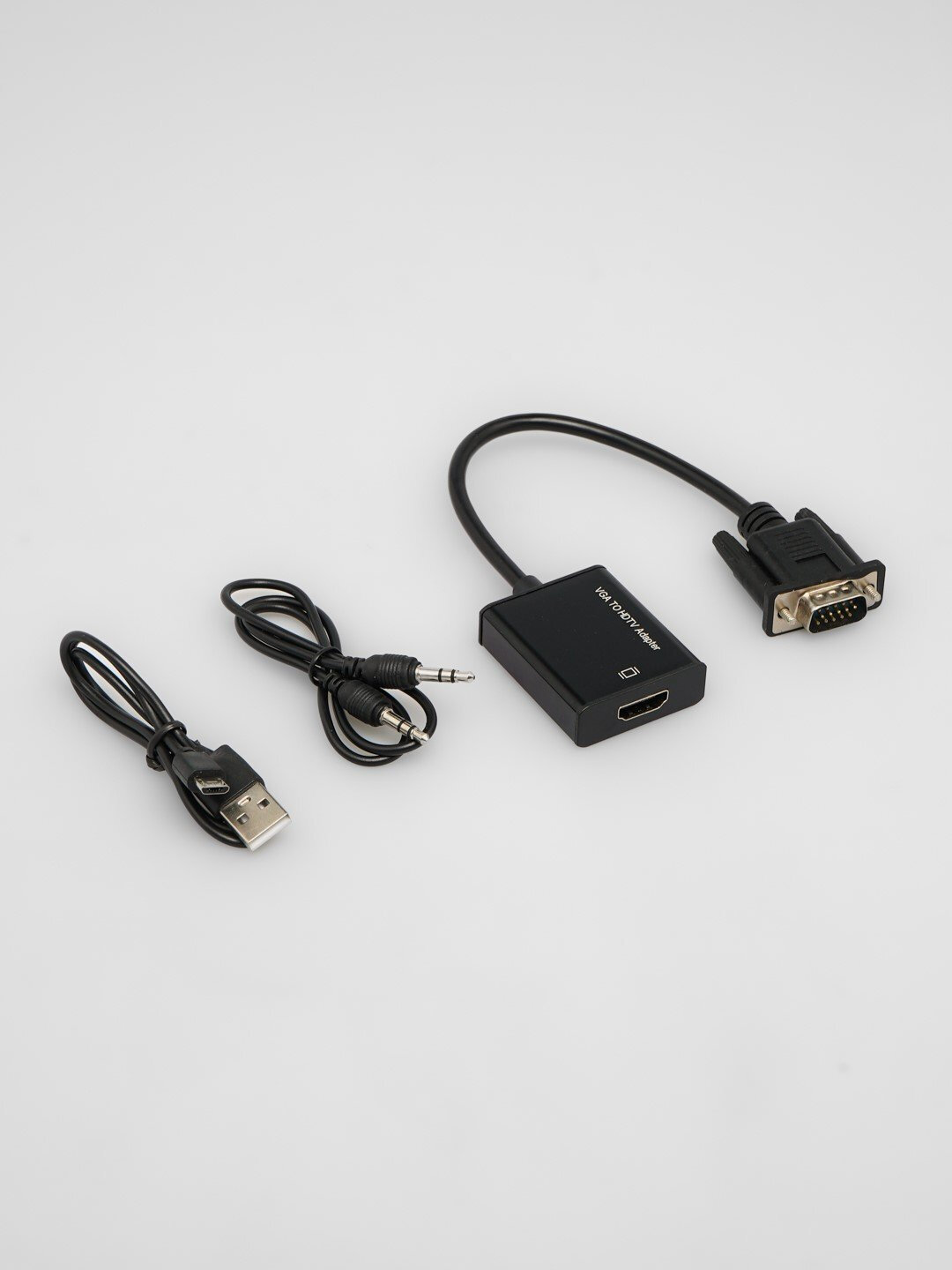 Переходник VGA на HDMI с аудио — адаптер для подключения ПК, ноутбука или видеокарты к монитору и телевизору — фото 1