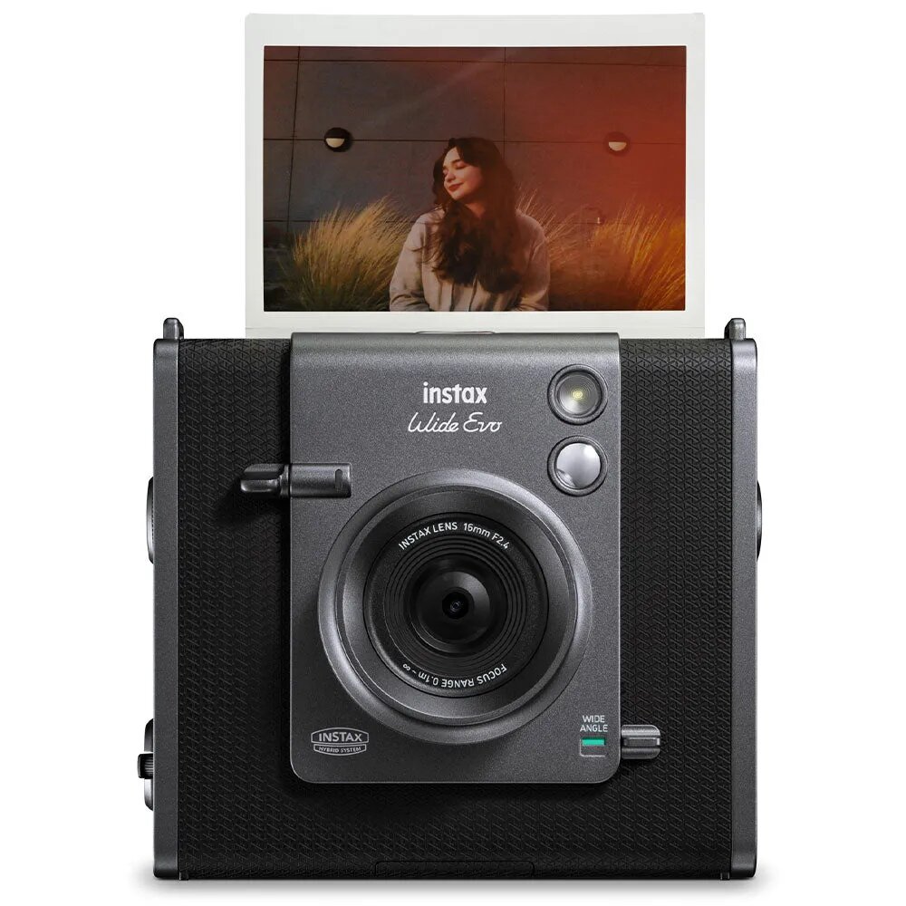 Fujifilm Instax Wide Evo 2025 Новинка! Черный, гибридный фотоаппарат с печатью с телефона, 10 эффектов