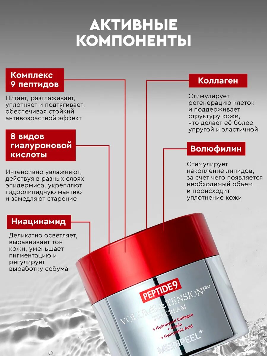 Крем Medipeel "Peptide 9 Volume", с пептидами, для борьбы с морщинами, 50 г — фото 1