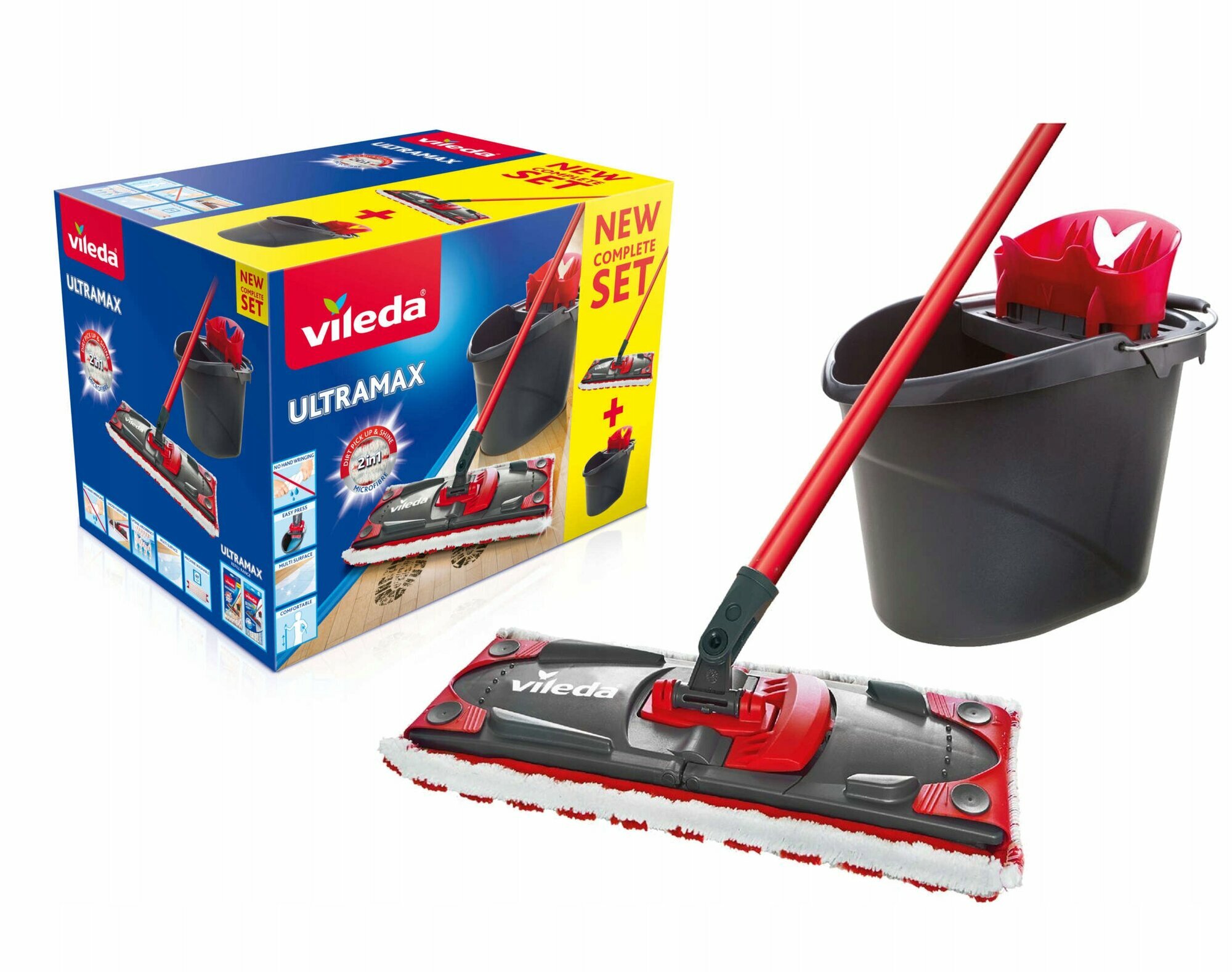 Набор для уборки Vileda Ultramax Mop Box flat 2in1 Microfibre