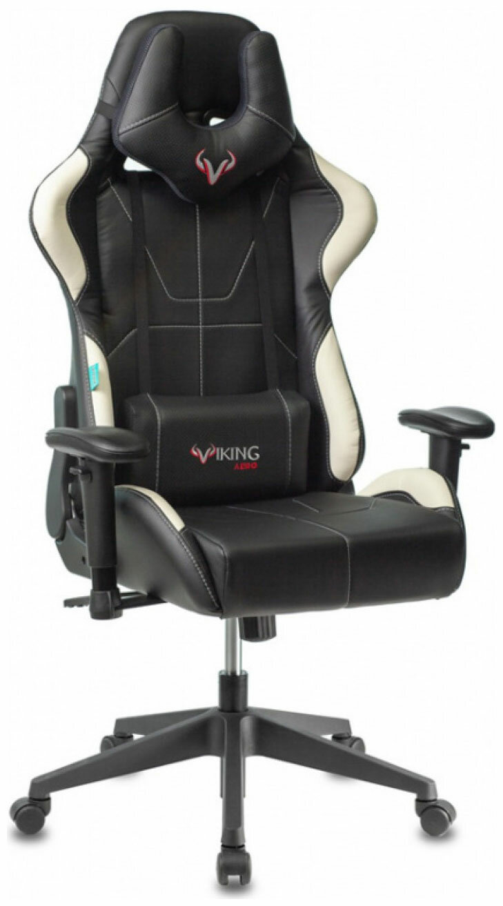 Кресло Бюрократ VIKING 5 AERO черный/белый искусственная кожа
