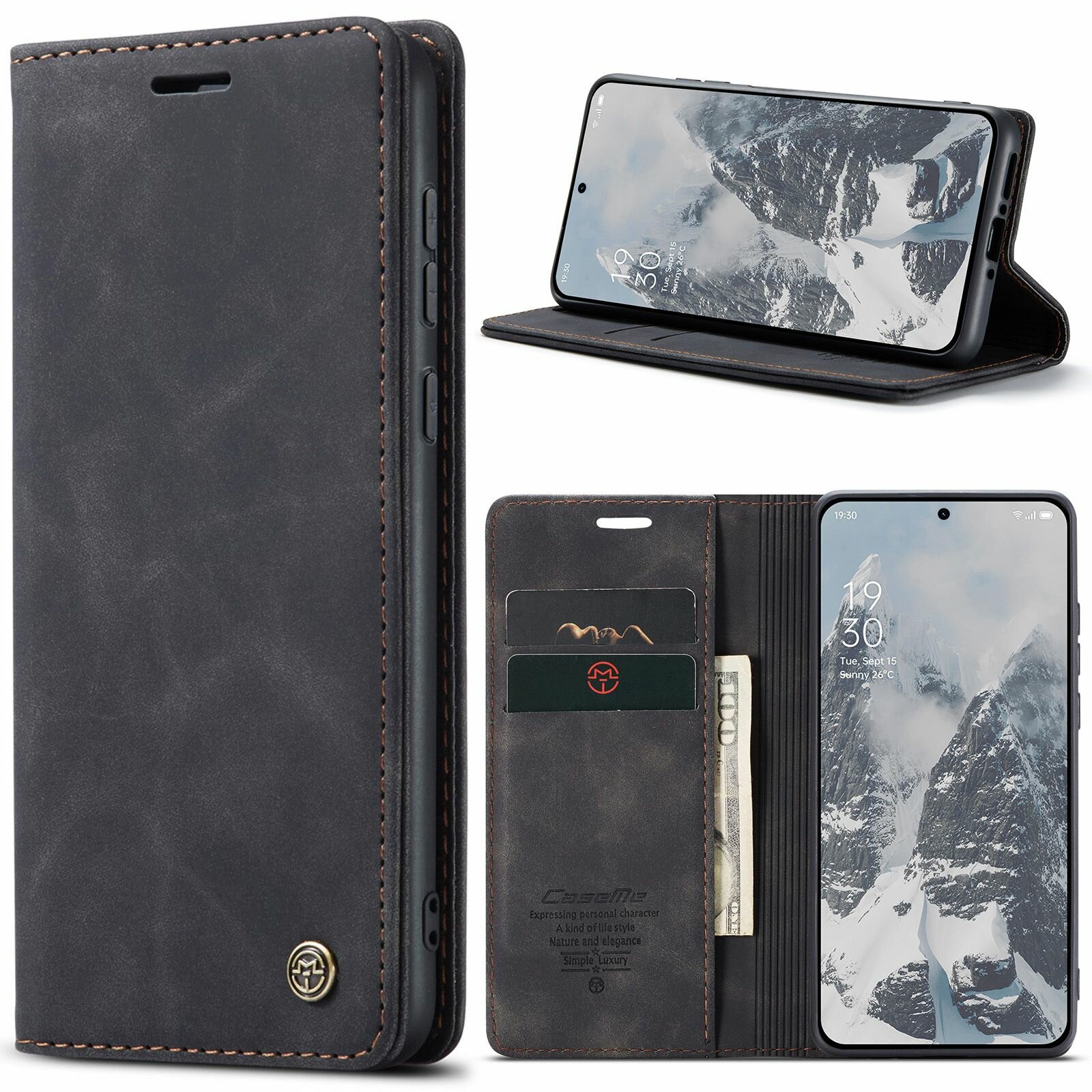Чехол-книжка CaseMe Matte OnePlus 13 черный