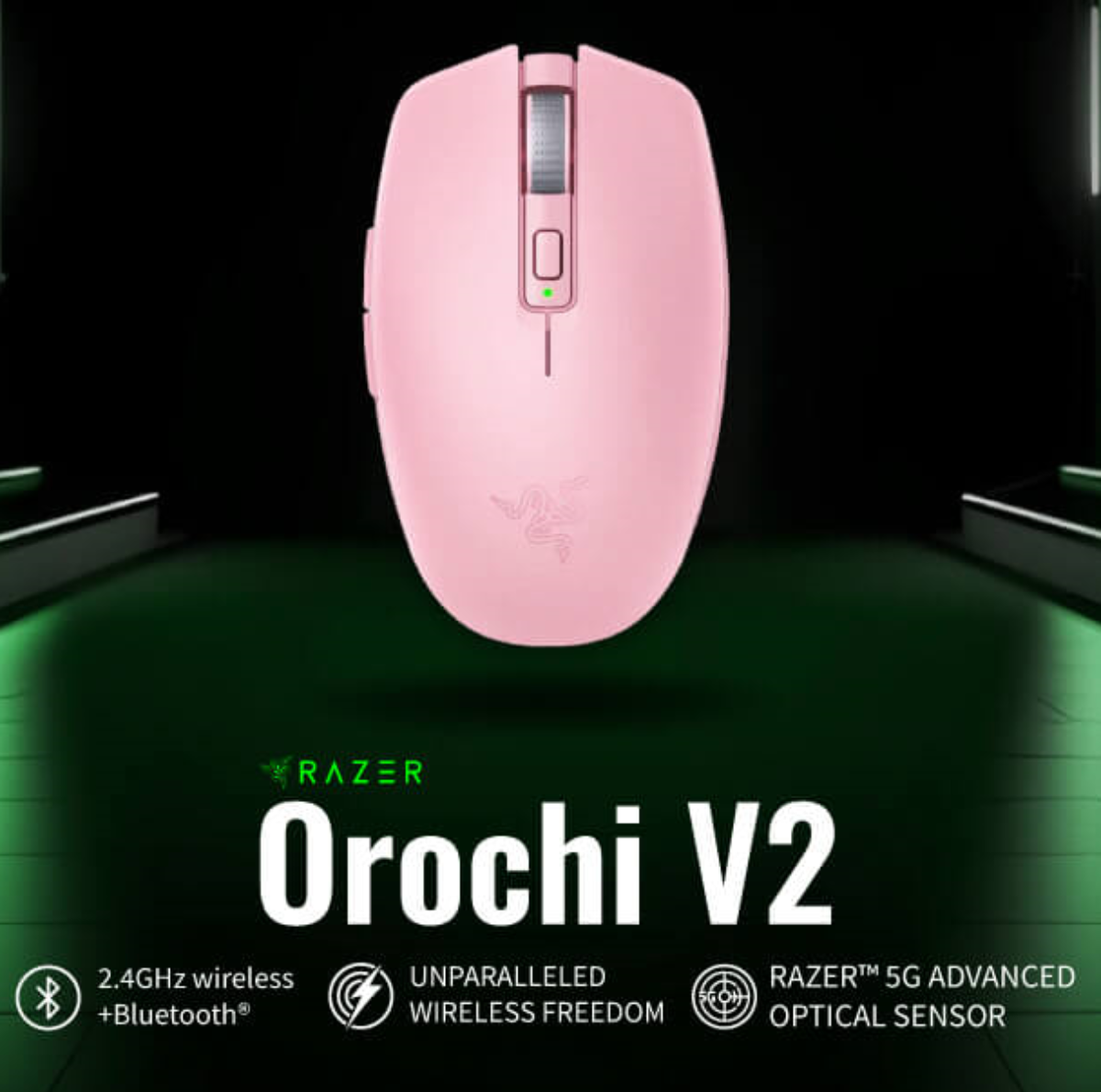 Игровая мышь Razer Orochi V2 (Razer Synapse) Quartz Edition, 18000dpi, беспроводнаяRZ01-03731200-R3G1 (розовый)