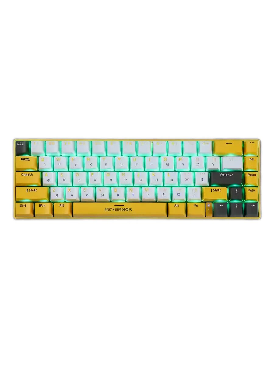 Клавиатура проводная/Bluetooth BK67 Red Switch , желтый