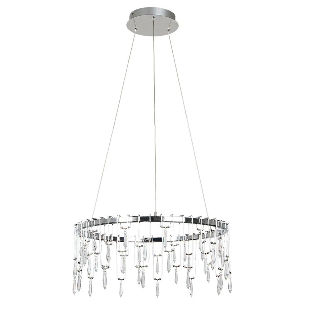 Подвесная люстра Divinare ROTONDO 1019/02 SP-46_DI, LED, 46 Вт, металл, хрусталь, хром