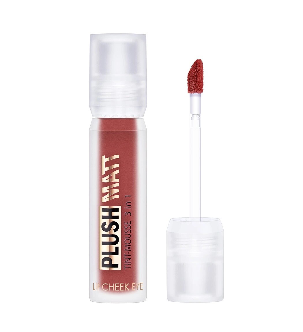 Тинт для губ, щек и век мусс LUXVISAGE 3 в 1 PLUSH MATT тон 306 Plumy Plum