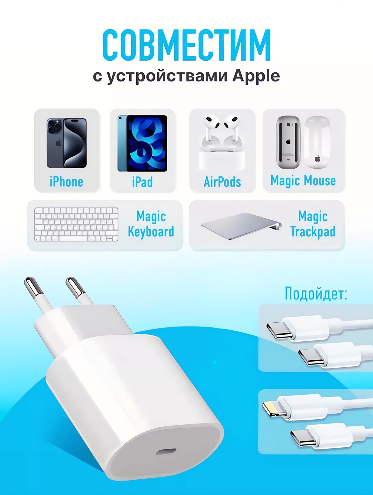 Блок питания / зарядка / зарядное устройство с разъемом Type-C — фото 1
