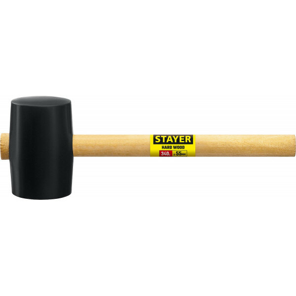 Киянка чёрная резиновая с деревянной рукояткой 340г Stayer 20505-55