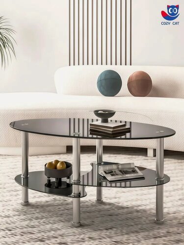 Изображение товара Журнальный столик с тремя полками из закаленного стекла, JZQ7001-В, 90*50*45 см