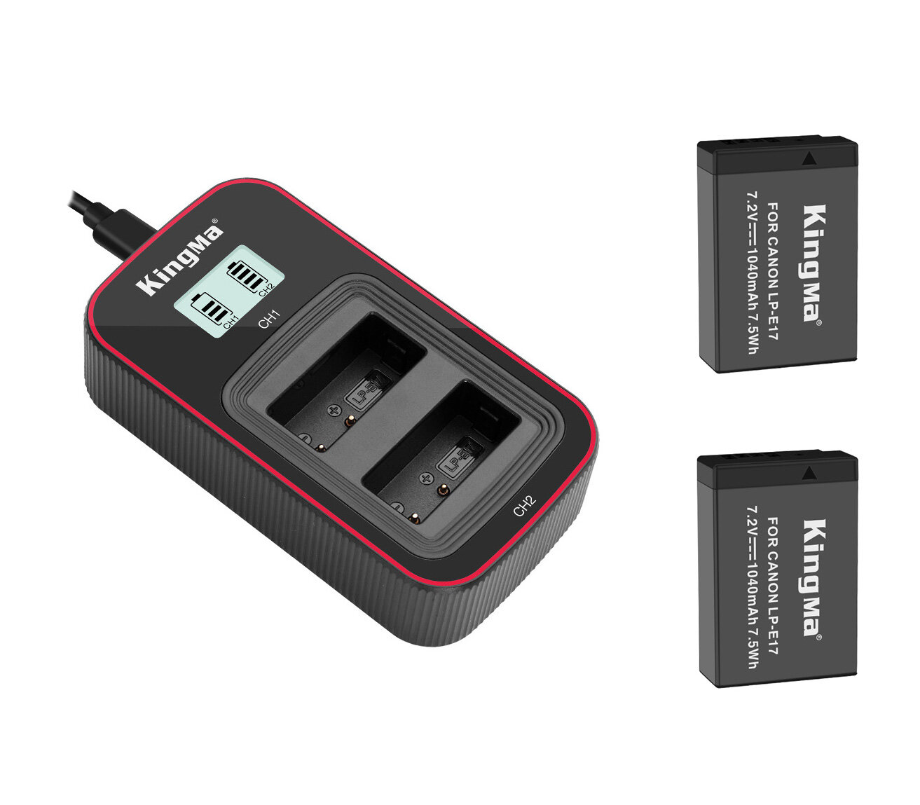 Зарядное устройство Kingma BM058 + 2 аккумулятора LP-E17