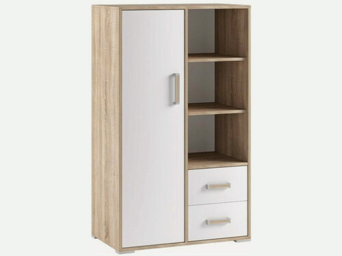 Изображение товара Шкаф-стеллаж книжный в современном стиле, малый, Сонома/Белый