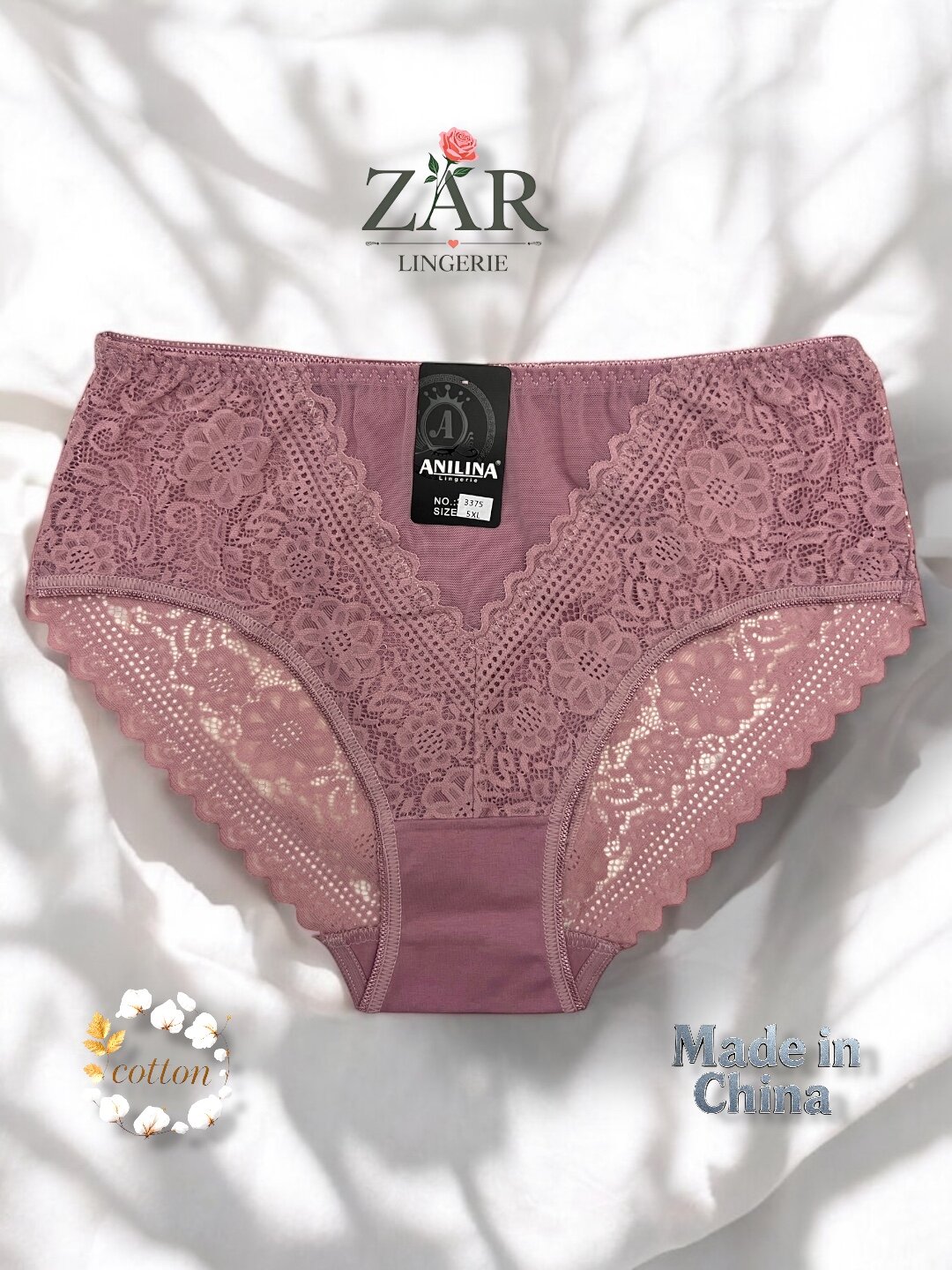 Трусы  3375, размер 5XL, марсала