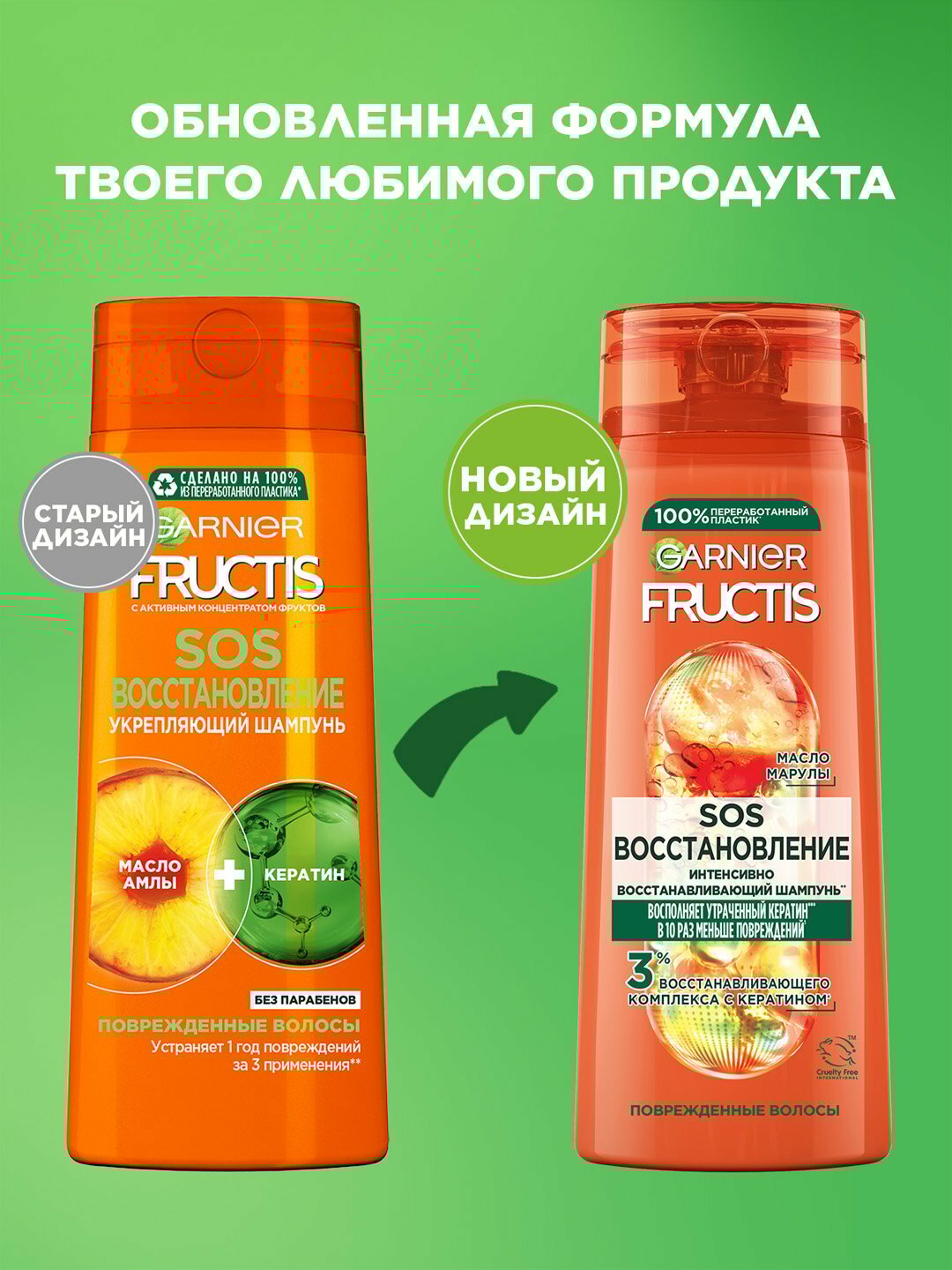 Garnier Fructis SOS Восстановление — укрепляющий и восстанавливающий шампунь