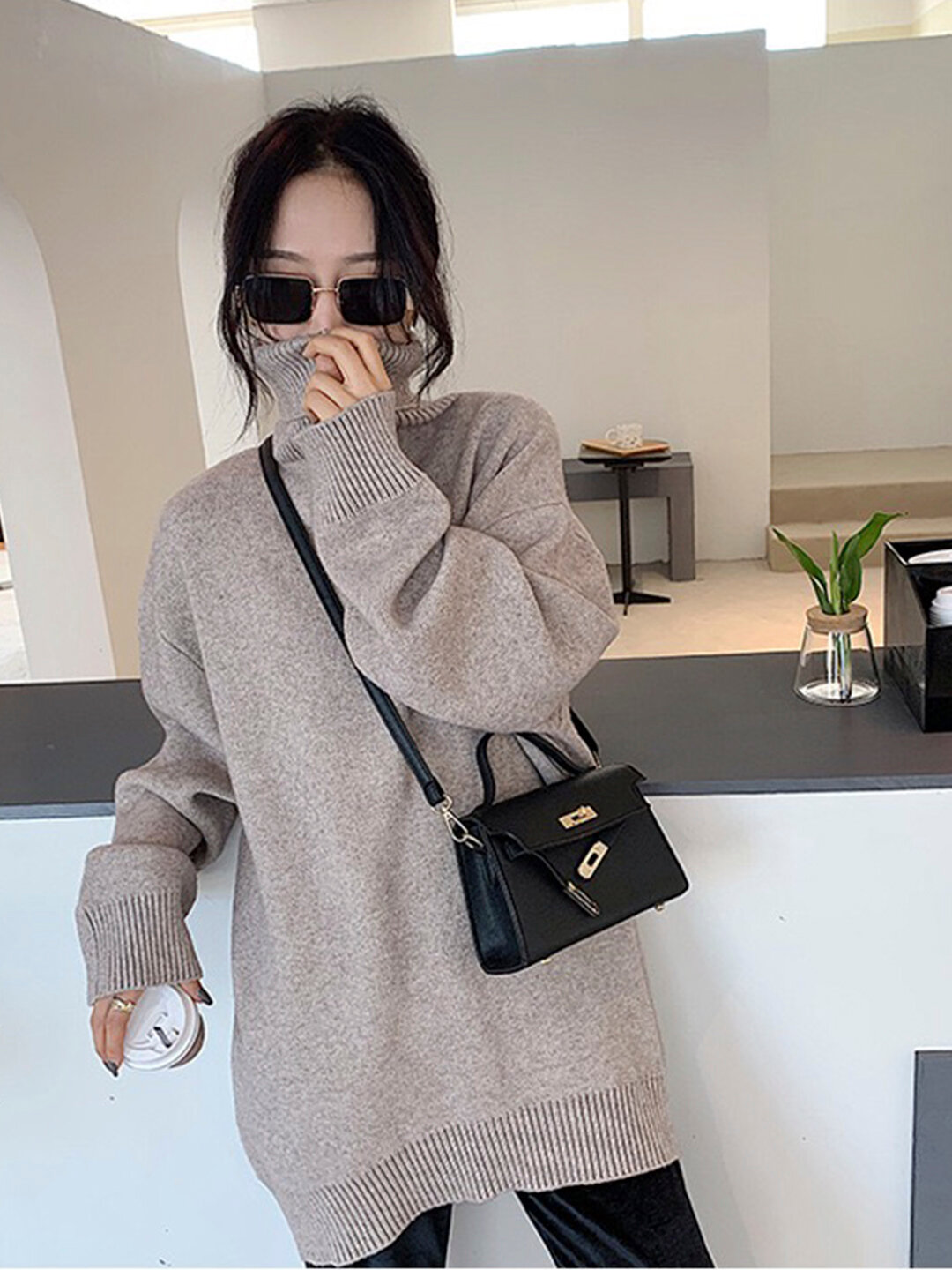 Сумка кросс-боди , фактура матовая, чёрный — фото 1