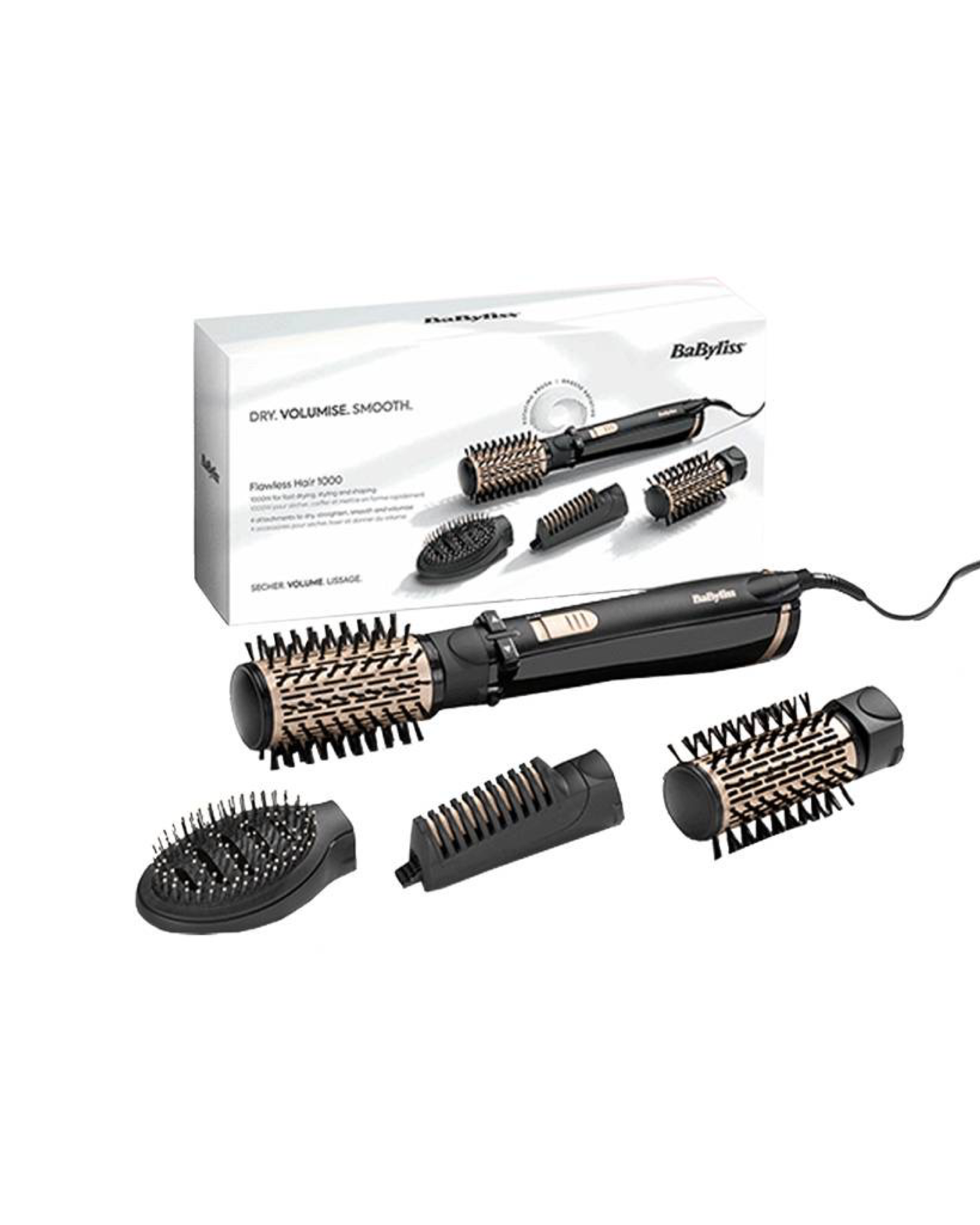 Фен-стайлер Babyliss AS964ROE, 1000Вт, 3 режима, 2 скорости, 4 насадки