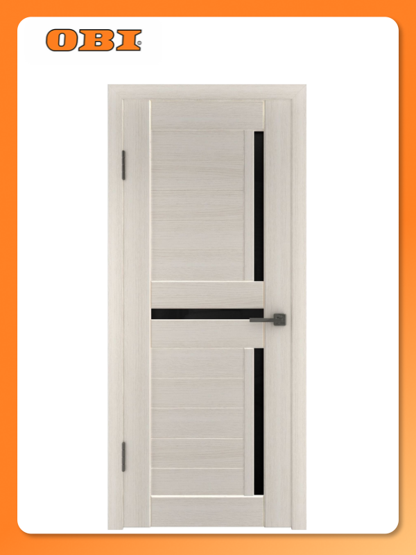 Межкомнатная дверь Глатум X16 остекленная Дуб беленый 80х200 cм