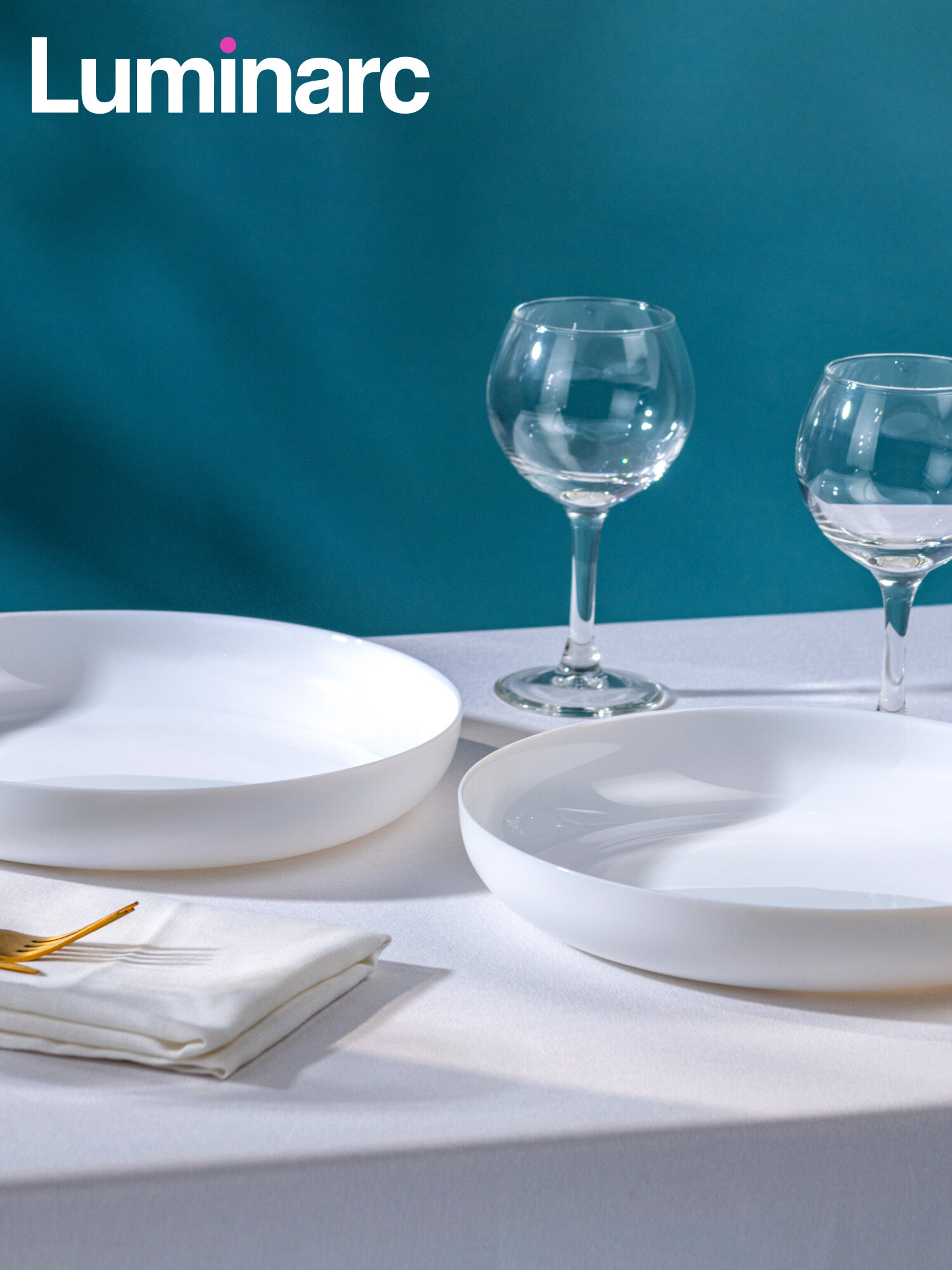 Тарелка / блюдо для подачи Luminarc "Friends Time ", ударопрочное стекло, белый, плов ,25 см — фото 1