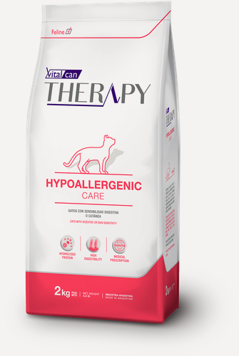 Изображение товара Vitalcan Therapy Feline Hypoallergenic Care сухой корм для взрослых кошек, при аллергии, с рисом и свининой - 2 кг