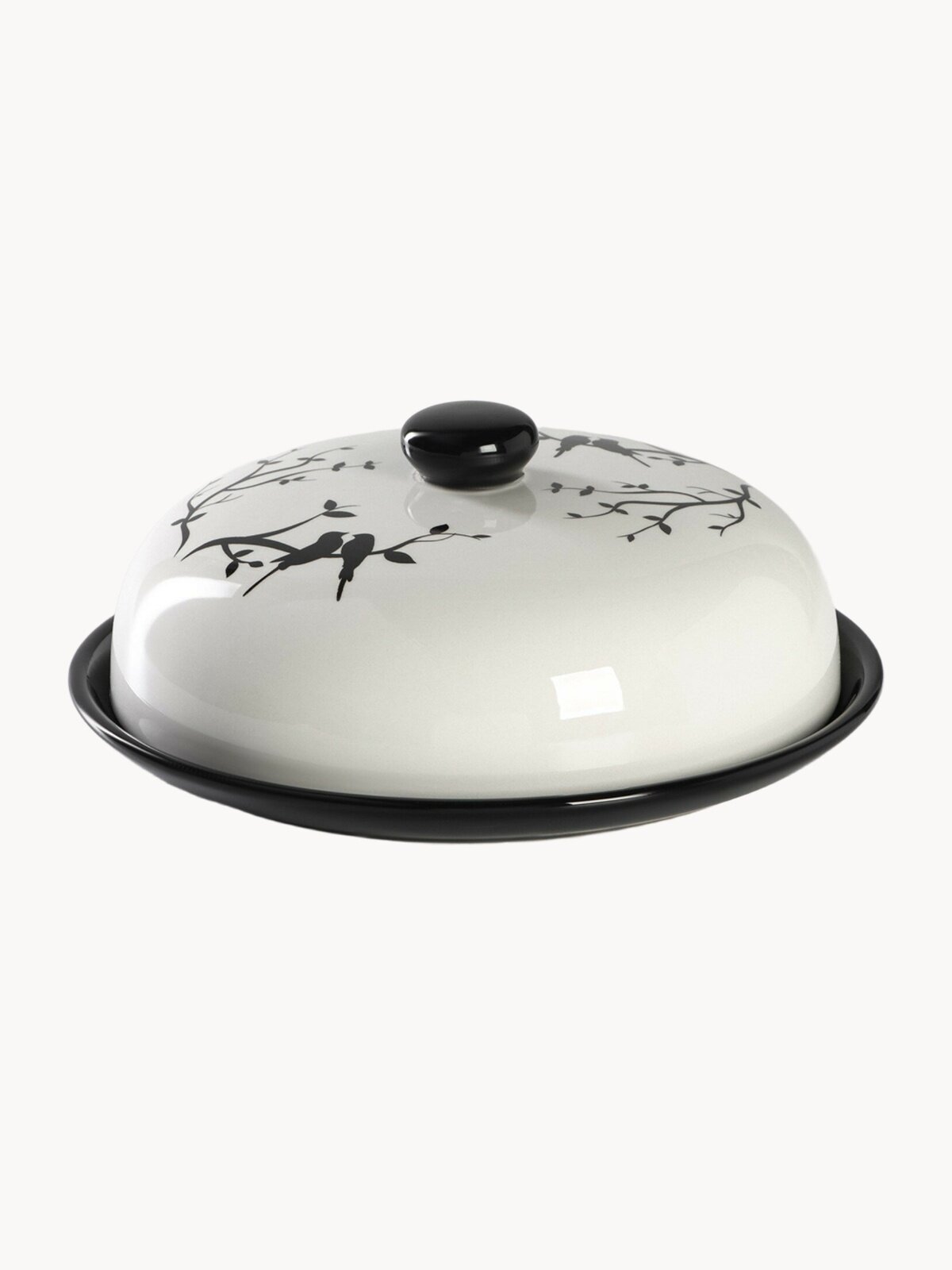 Блинница Доляна Весенний вечер, белый, 23 см, керамическое блюдо, для блинов, круглая форма