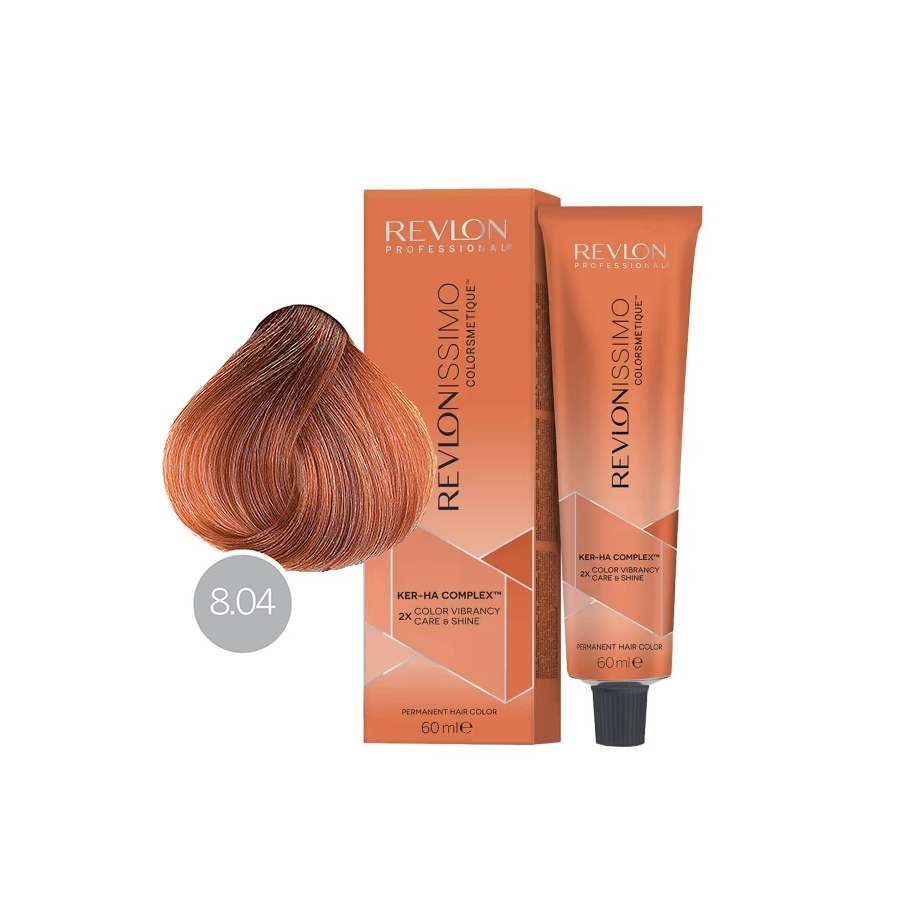 Revlon Professional Revlon Revlonissimo Colorsmetique 8.04 - Перманентная краска для волос светлый блонд натурально-медный 60 мл