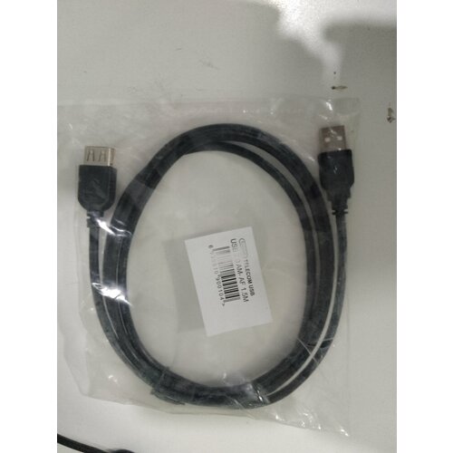 Кабель удлинитель USB2.0 AM-AF TELECOM , черный, 1,5 м